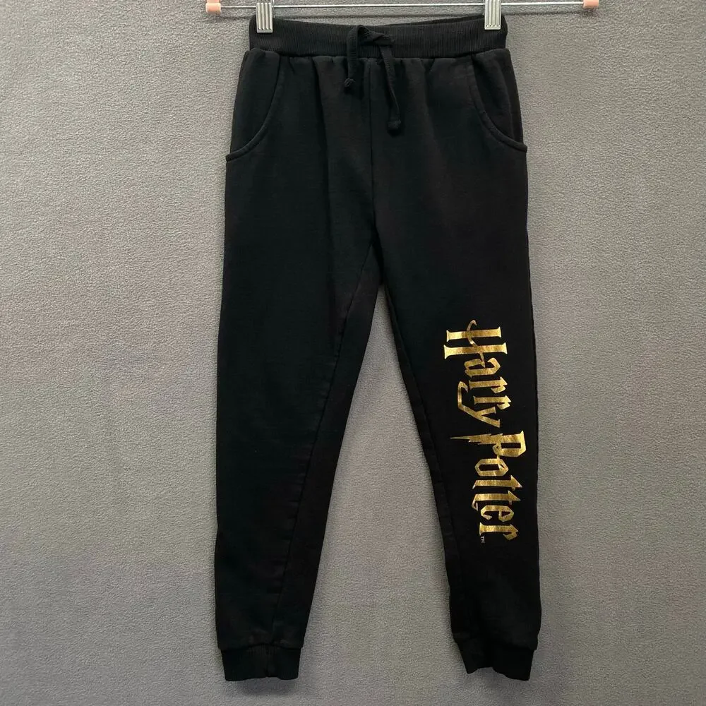 Wizarding World‎ Harry Potter Jogger Sweatpants Kids 7/8 Black Gold Cotton Blend